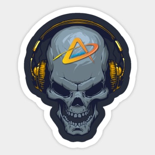 Audiobook Skull Sticker